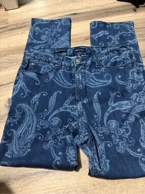 Charter Club Indigo Paisley Straight-Leg Jeans